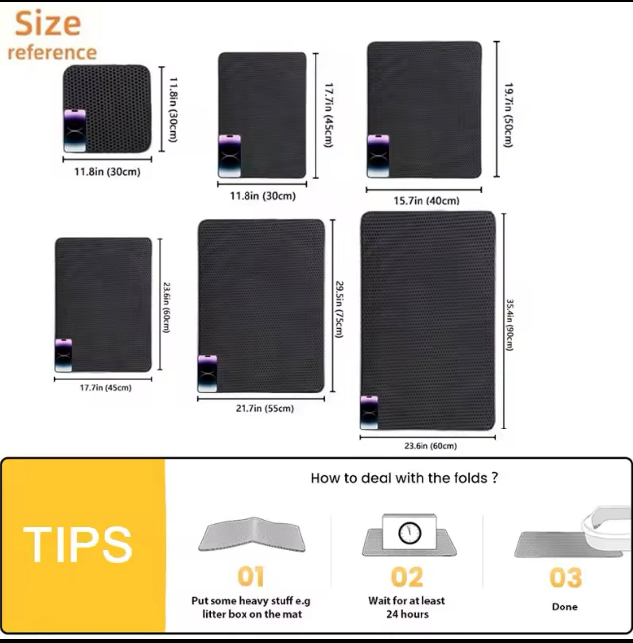 Pet Cat Litter Mat Waterproof Double Layer Cat Litter Trapping Pet Litter Box Mat Clean Pad Products For Cats