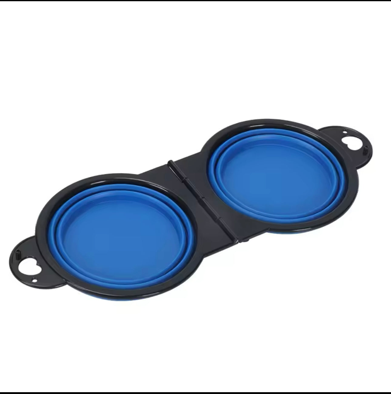 1-piece 2-in-1 foldable dual bowl feeding bowl portable outdoor travel dog and cat drinking bowl