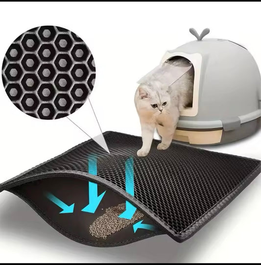 Pet Cat Litter Mat Waterproof Double Layer Cat Litter Trapping Pet Litter Box Mat Clean Pad Products For Cats