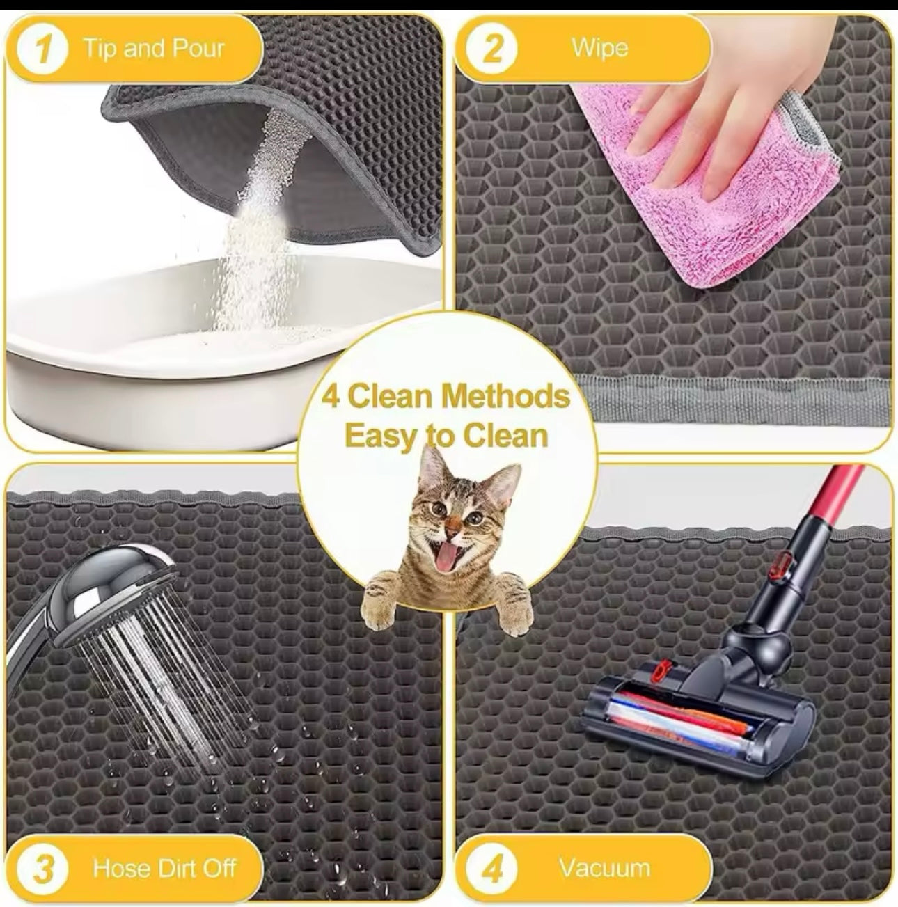 Pet Cat Litter Mat Waterproof Double Layer Cat Litter Trapping Pet Litter Box Mat Clean Pad Products For Cats